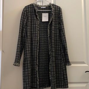 Zara brand new coat duster black and white